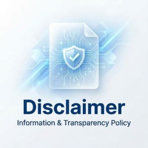 Disclaimer page featured image for SmartAI Tool Hub showing AI technology and transparency policy concept.